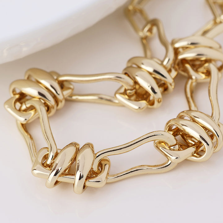 POM Odyssey Golden Polished Mixed Link Short Necklace - Sugarplum Boutique