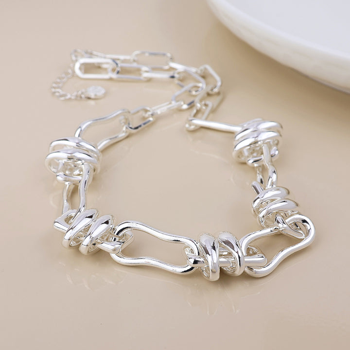 POM Odyssey Silver Plated Polished Mixed Link Short Necklace - Sugarplum Boutique