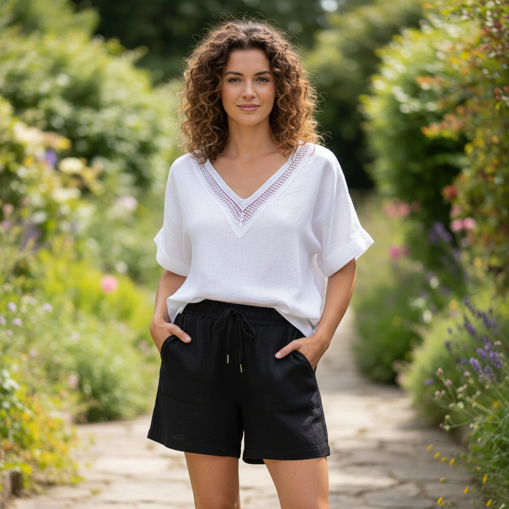 Paris Plain Black Stretchy Magic Shorts - Sugarplum Boutique