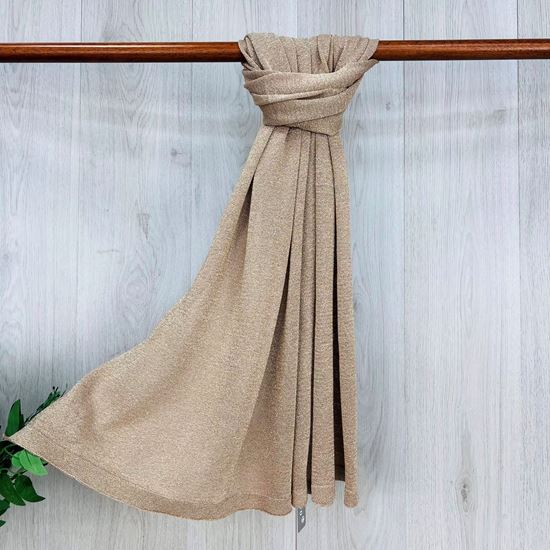 Paula Plain Knit Shimmer Pashmina Scarf Stone - Sugarplum Boutique 