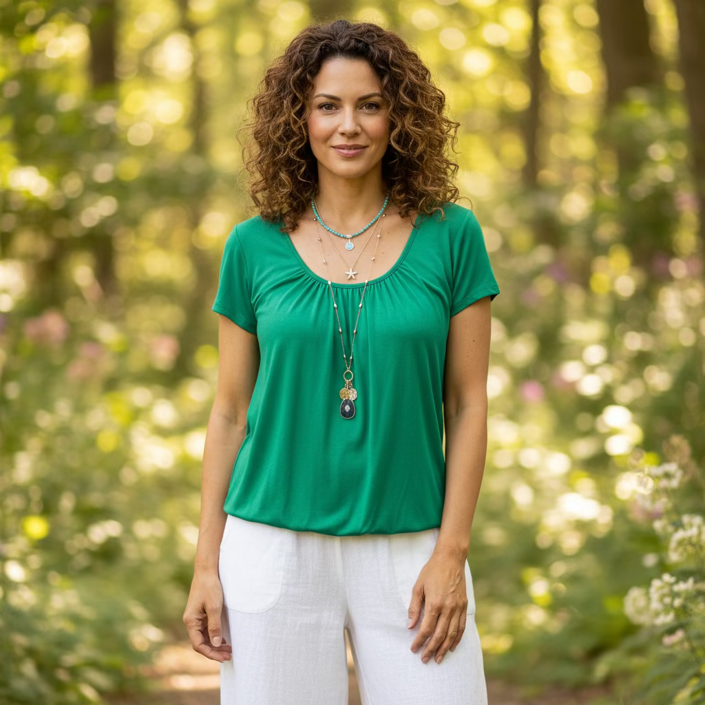 Paulie Scoop Neck Emerald Green Short Sleeve T-Shirt - Sugarplum Boutique