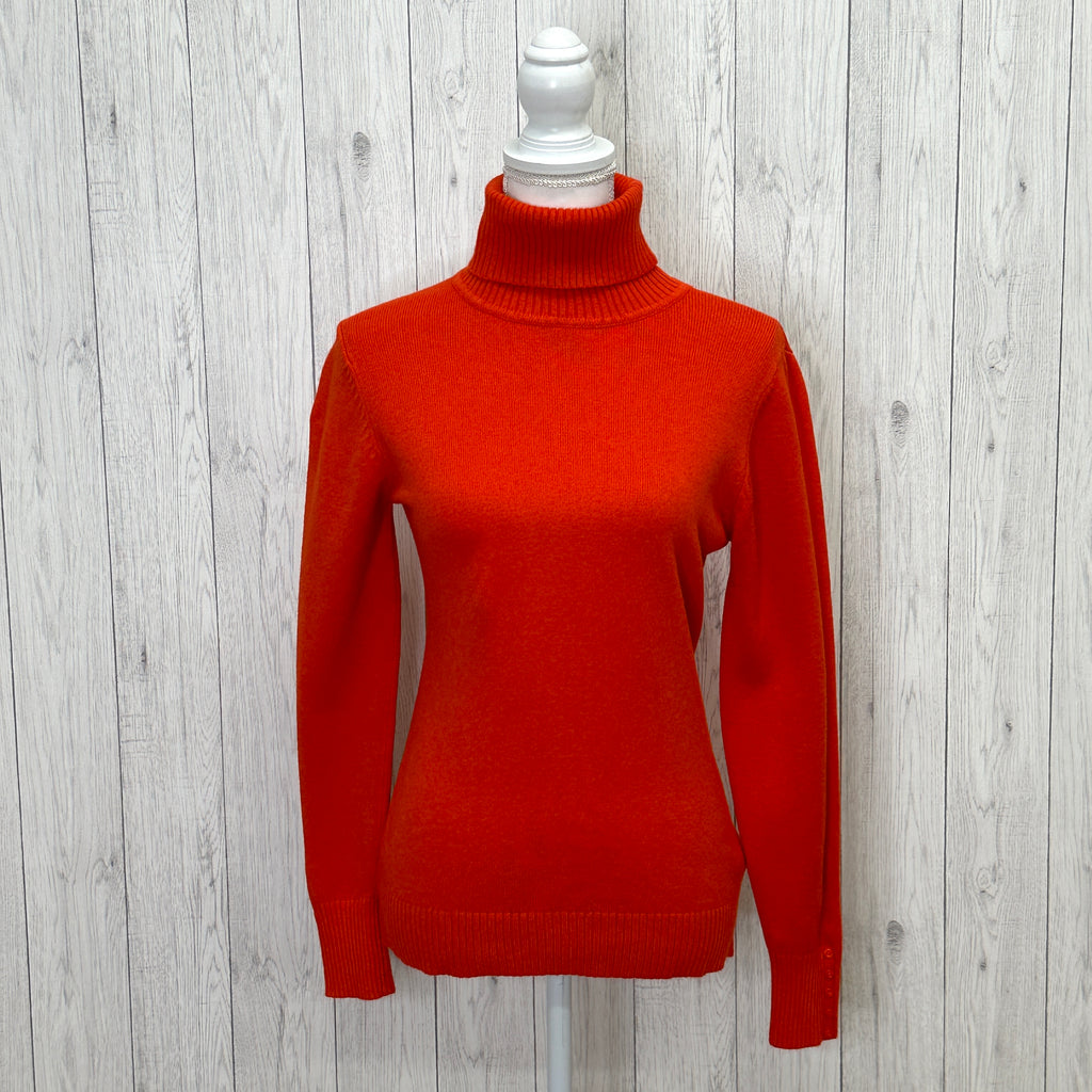 Pauline Slim Fit Polo Neck Jumper Wool Angora Mix Orange