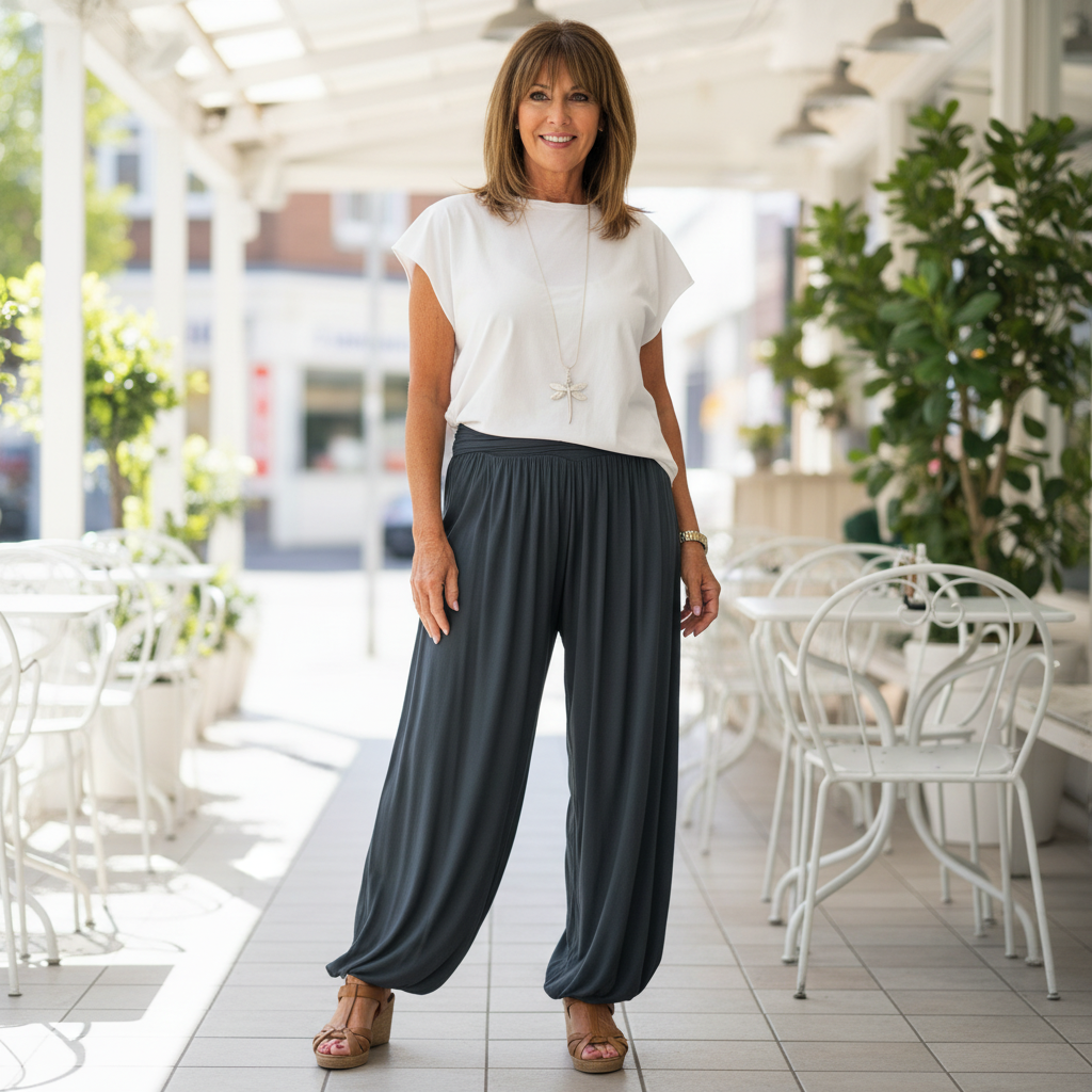 Paulo Plain Harem Trouser Charcoal Grey - Sugarplum Boutique