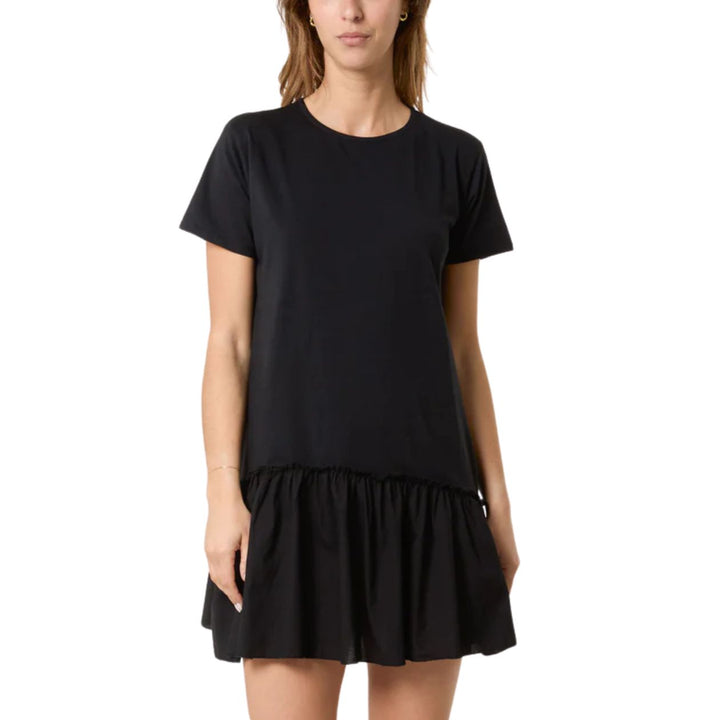 Percy Cotton Tiered Frill Dress Black - Sugarplum Boutique