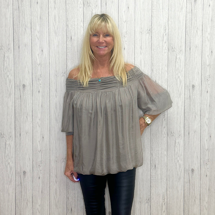 Philly Phase 8 Silk Top Mocha Brown - Sugarplum Boutique