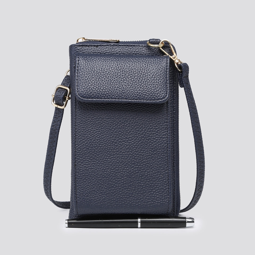 Phone Faux Leather Navy Blue Cross Body Bag - Sugarplum Boutique