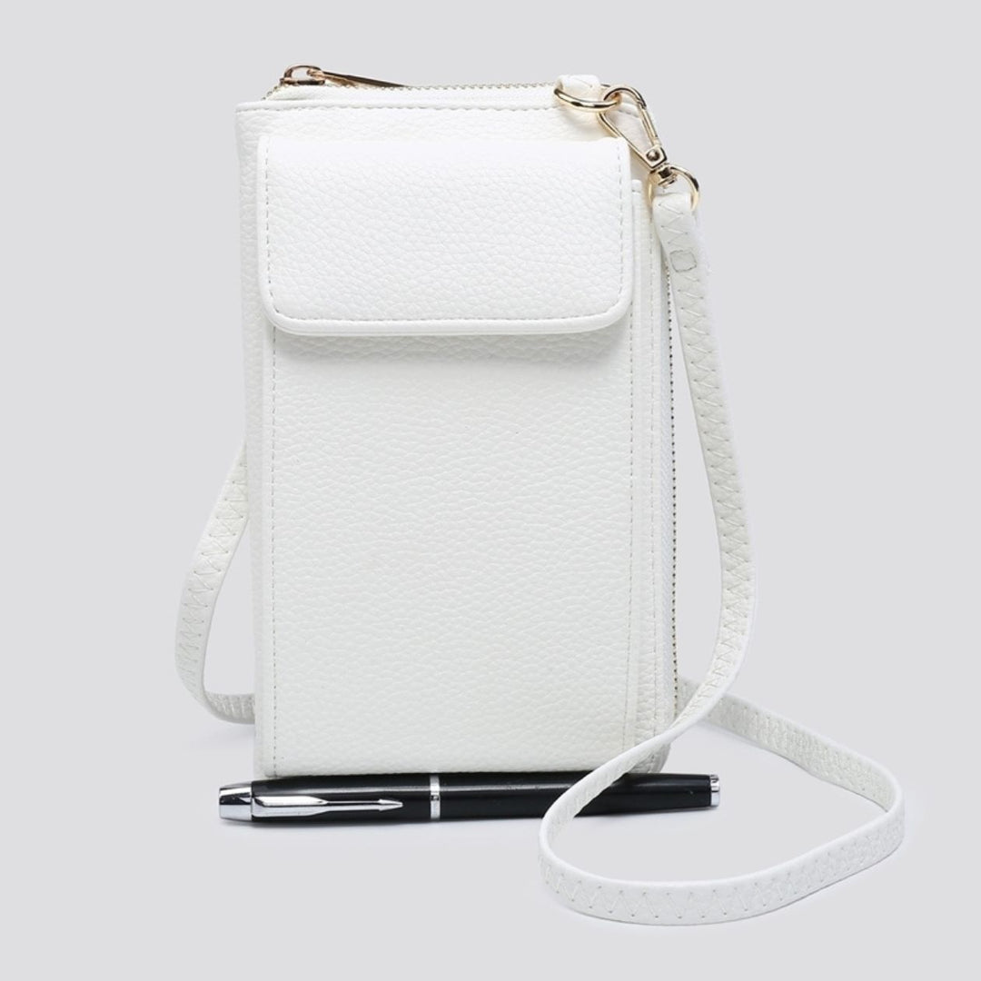 Phone Faux Leather White Cross Body Bag - Sugarplum Boutique 
