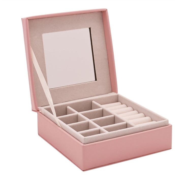 Pink Square Jewellery Box With Lift Up Lid -Sugarplum Boutique