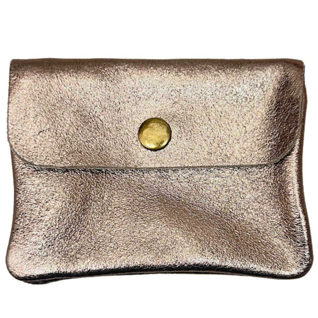 Pippa Bronze Leather Metallic Coin Purse - Sugarplum Boutique