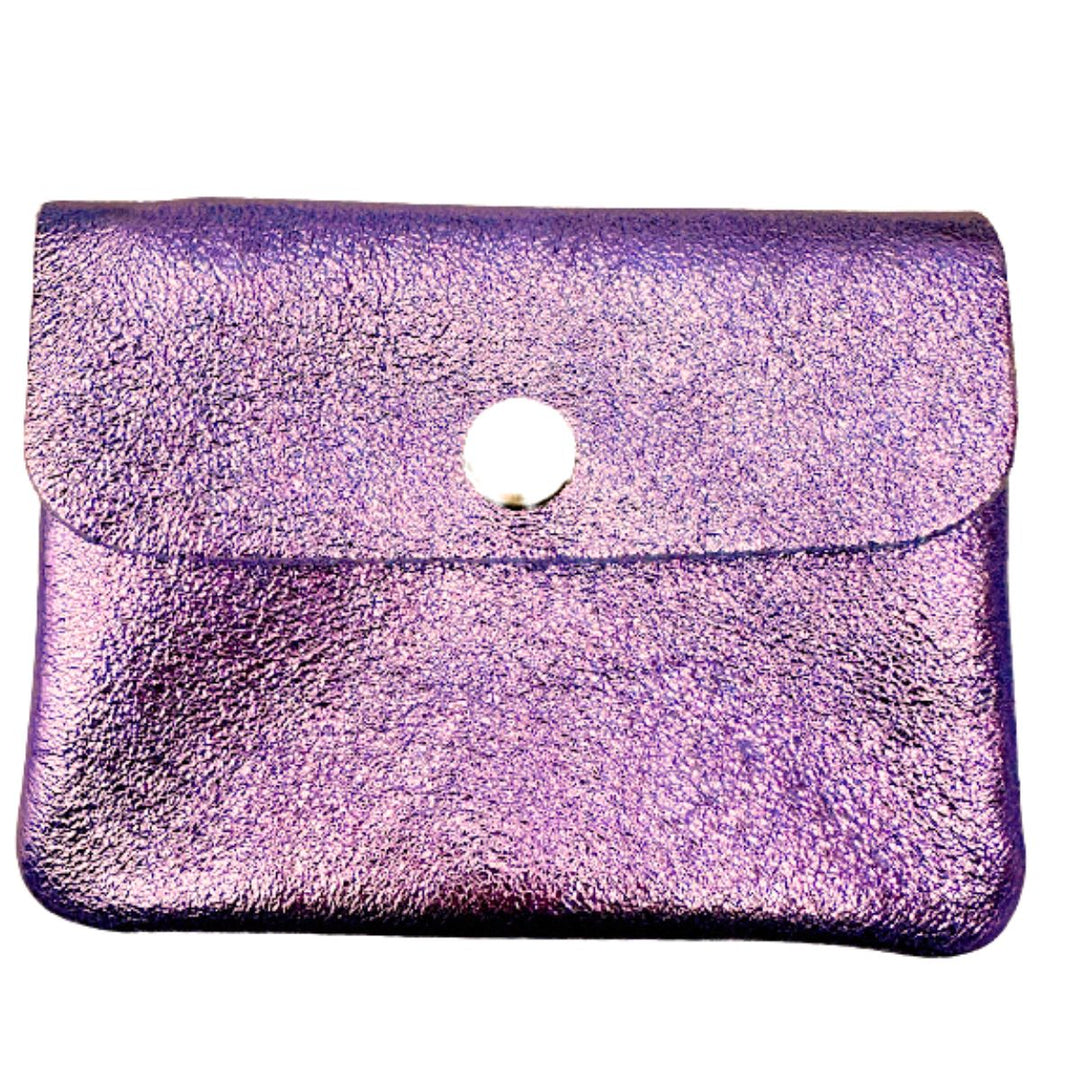 Pippa Lilac Leather Metallic Coin Purse - Sugarplum Boutique
