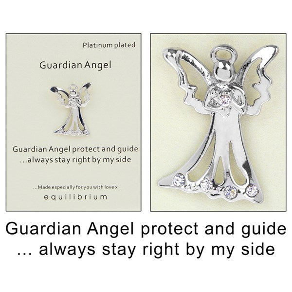 Platinum Plated Guardian Angel Pin Brooch Protect And Guide - Sugarplum Boutique