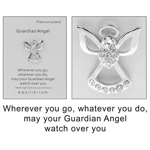 Platinum Plated Guardian Angel Pin Brooch Wherever You Go - Sugarplum Boutique