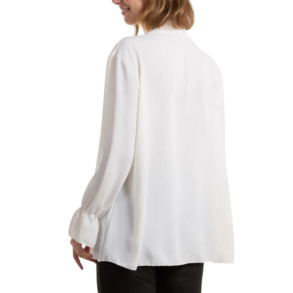 Polly Pleated Scarf Top White - Sugarplum Boutique