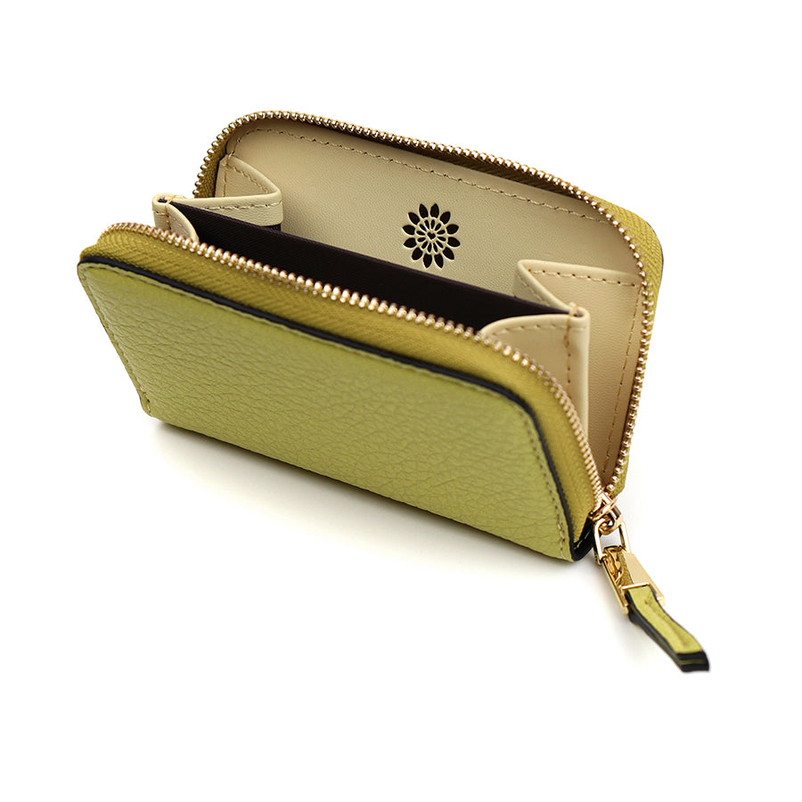 Pom Faux Leather Small Coin Purse Lime Green – Sugarplum Boutique