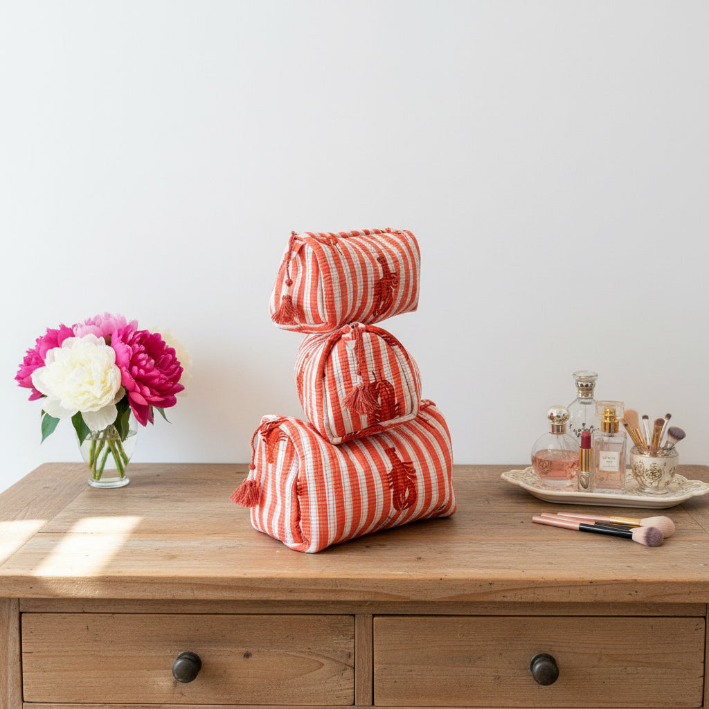 Quilted Lobster Toiletry Cosmetic Bag - Sugarplum Boutique