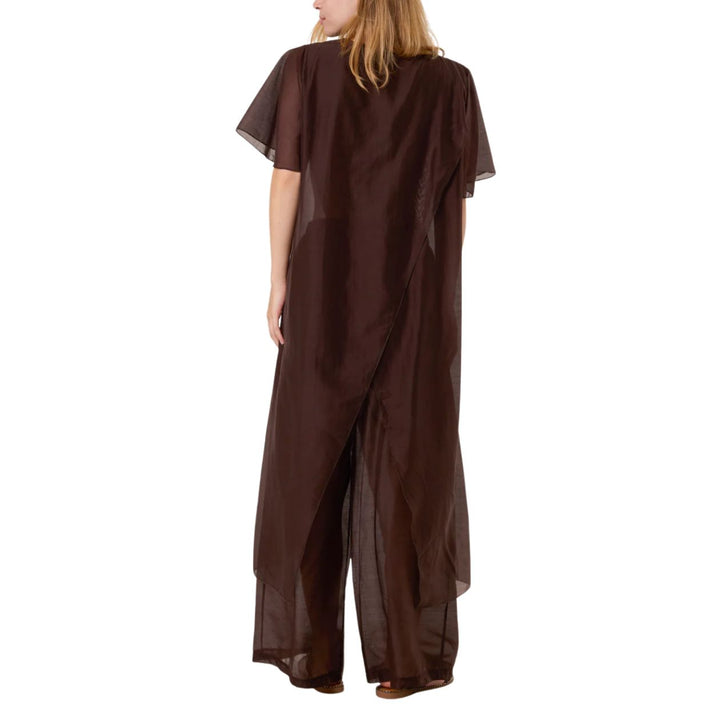 Quinn Two Piece Matching Top Trousers Co-Ord Set Chocolate Brown - Sugarplum Boutique