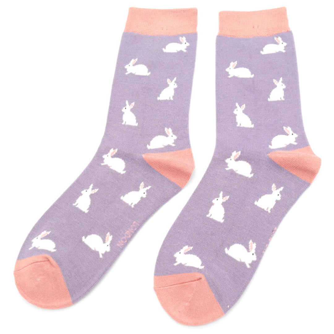 Rabbits Ladies Bamboo Socks Lilac - Sugarplum Boutique