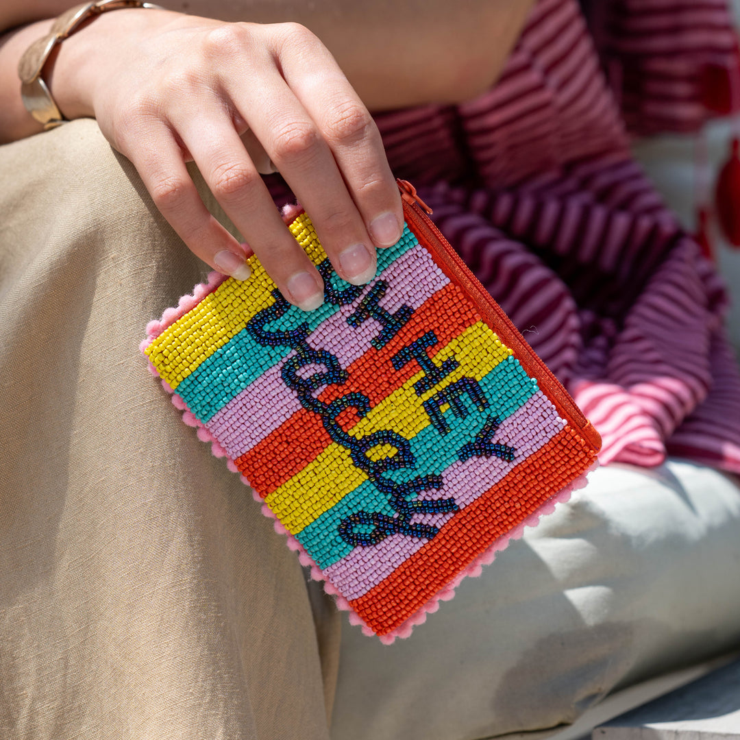 Rainbow Beaded Oh Hey Vacay Purse - Sugarplum Boutique