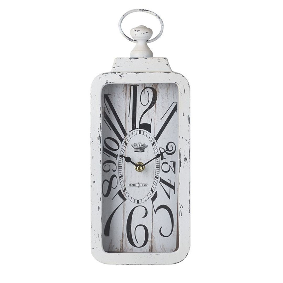 Rectangular White Shabby Chic Clock - Sugarplum Boutique