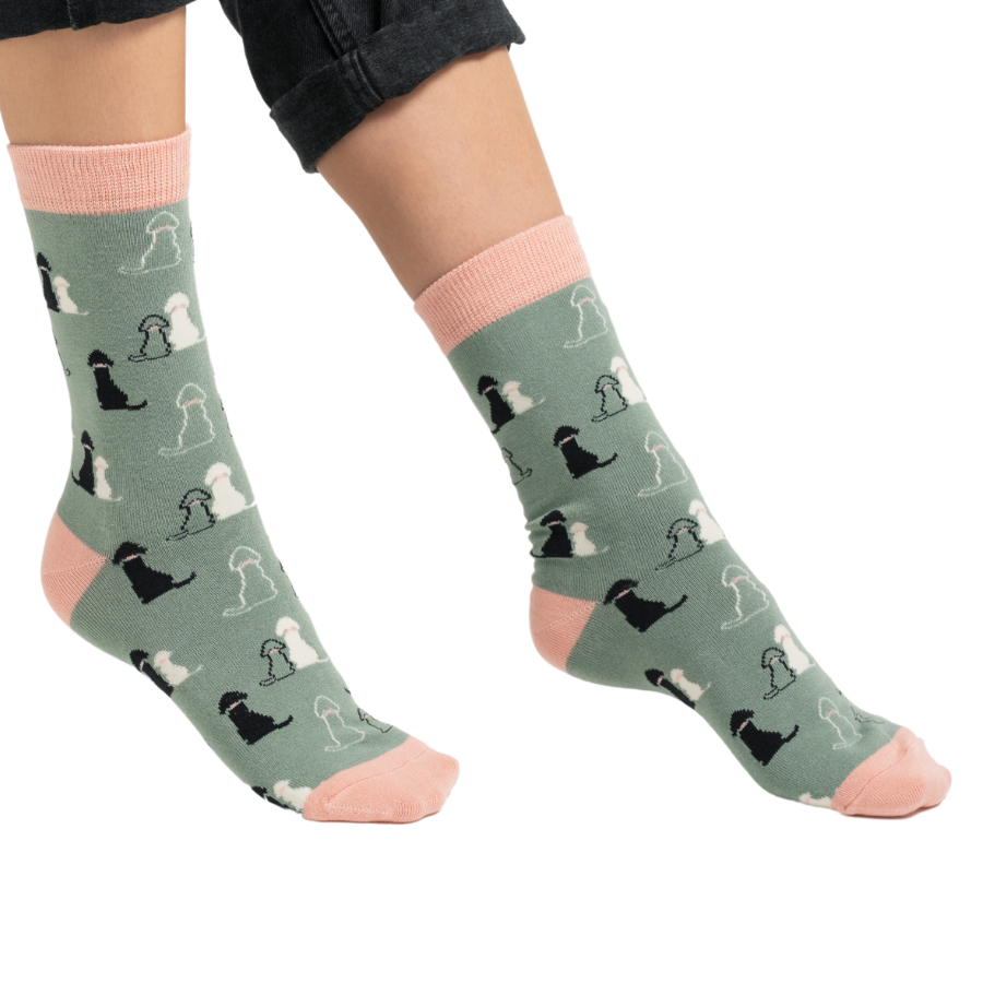 Retriever Dog Ladies Bamboo Socks Duck Egg Blue - Sugarplum Boutique