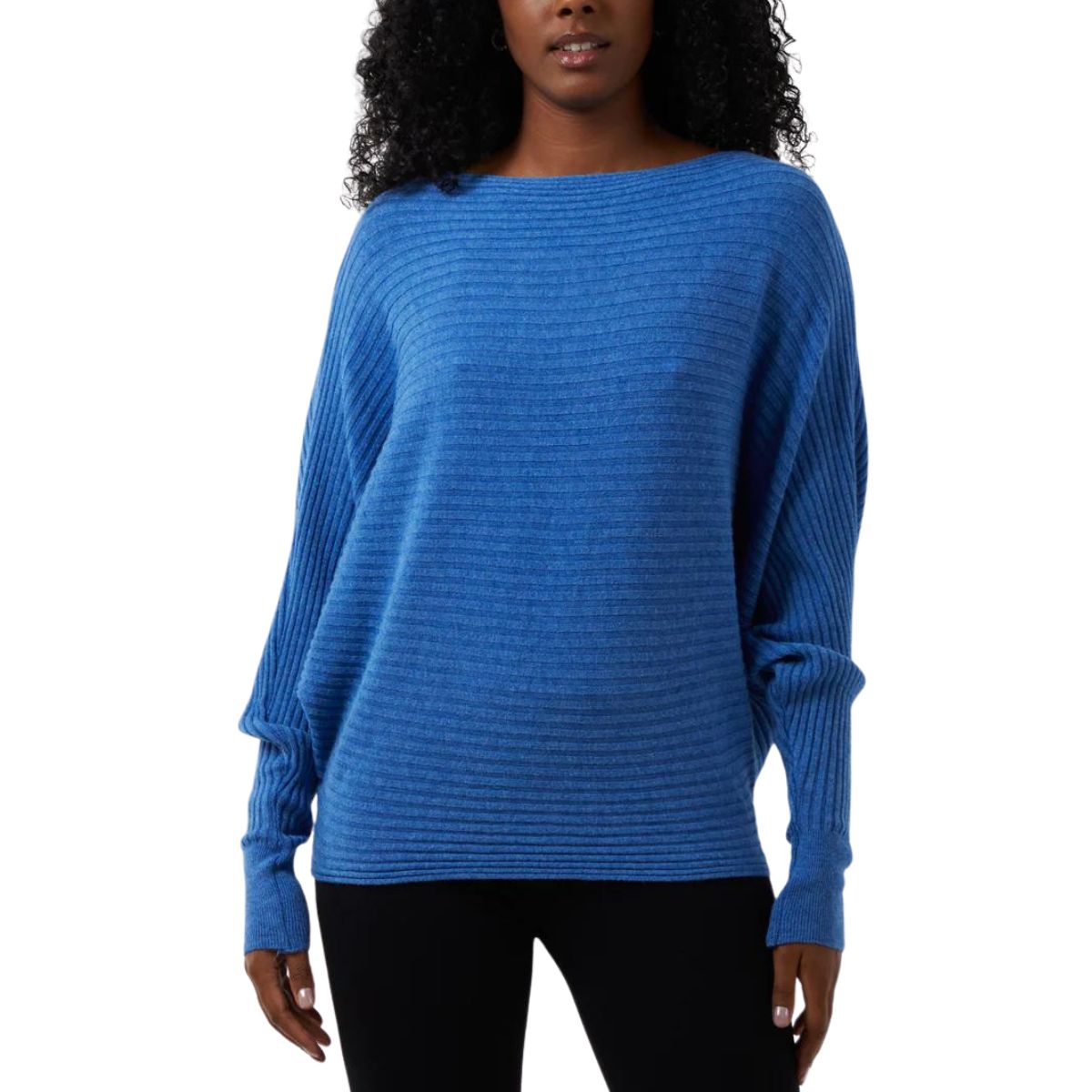Rosa Rib Jumper Batwing Sleeve Sky Blue Sugarplum Boutique Home
