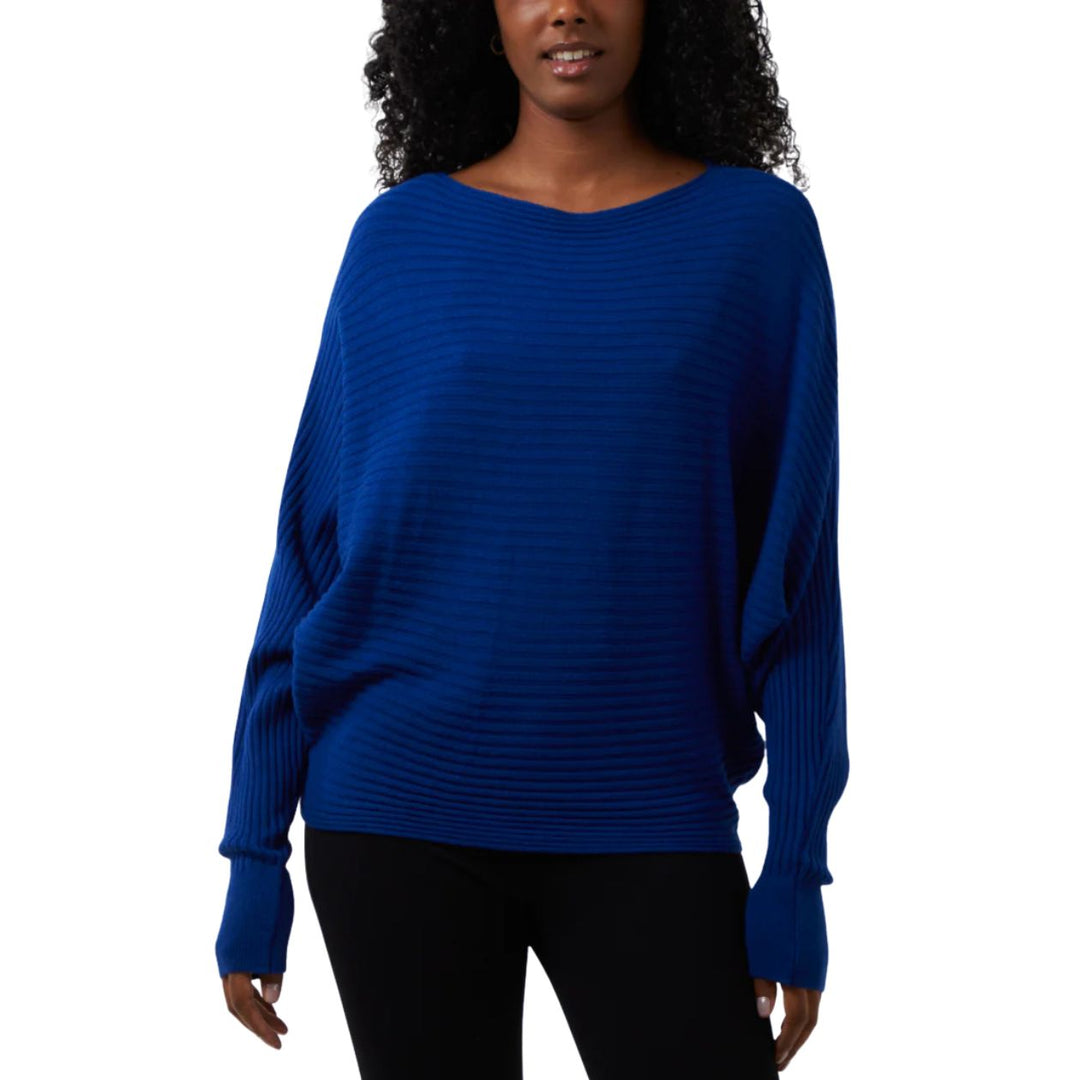 Rosa Rib Royal Blue Batwing Sleeve Jumper - Sugarplum Boutique