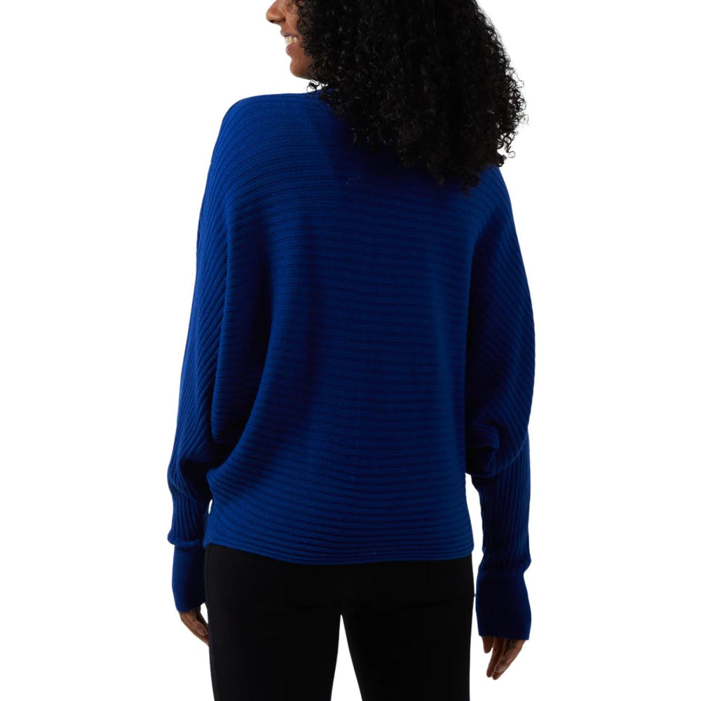 Rosa Rib Royal Blue Batwing Sleeve Jumper - Sugarplum Boutique