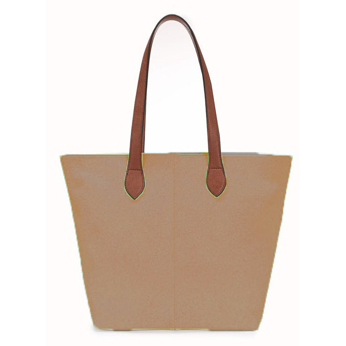 Rosalie Faux Leather Mocha Brown Tote Bag - Sugarplum Boutique