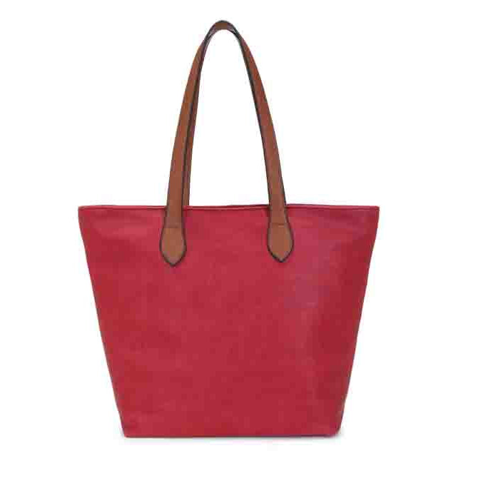 Rosalie Faux Leather Red Tote Bag - Sugarplum Boutique