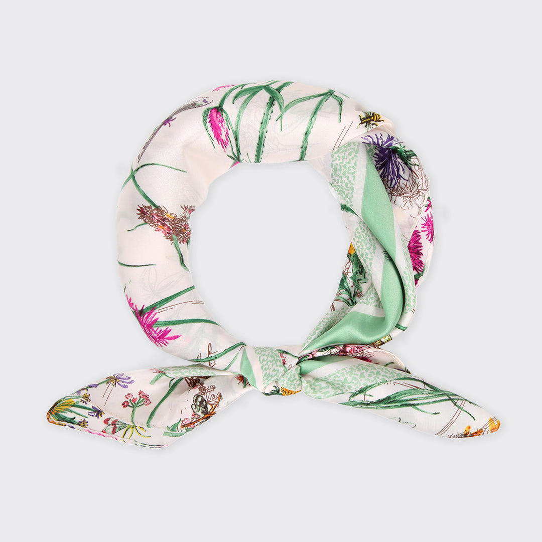 Rosina Green Square Scarf - Sugarplum Boutique