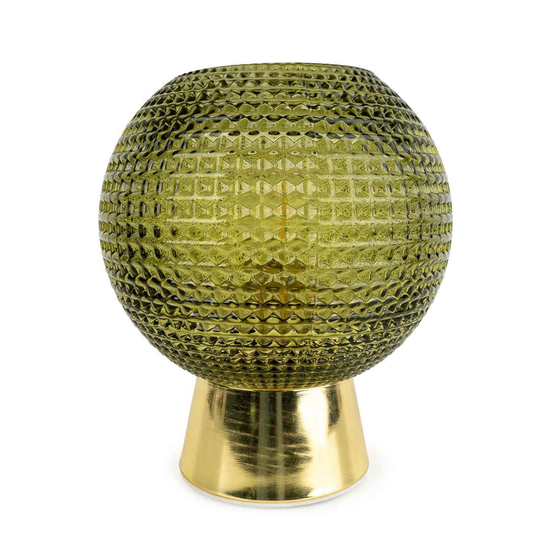 Round LED Green Dimpled Lamp - Sugarplum Boutique