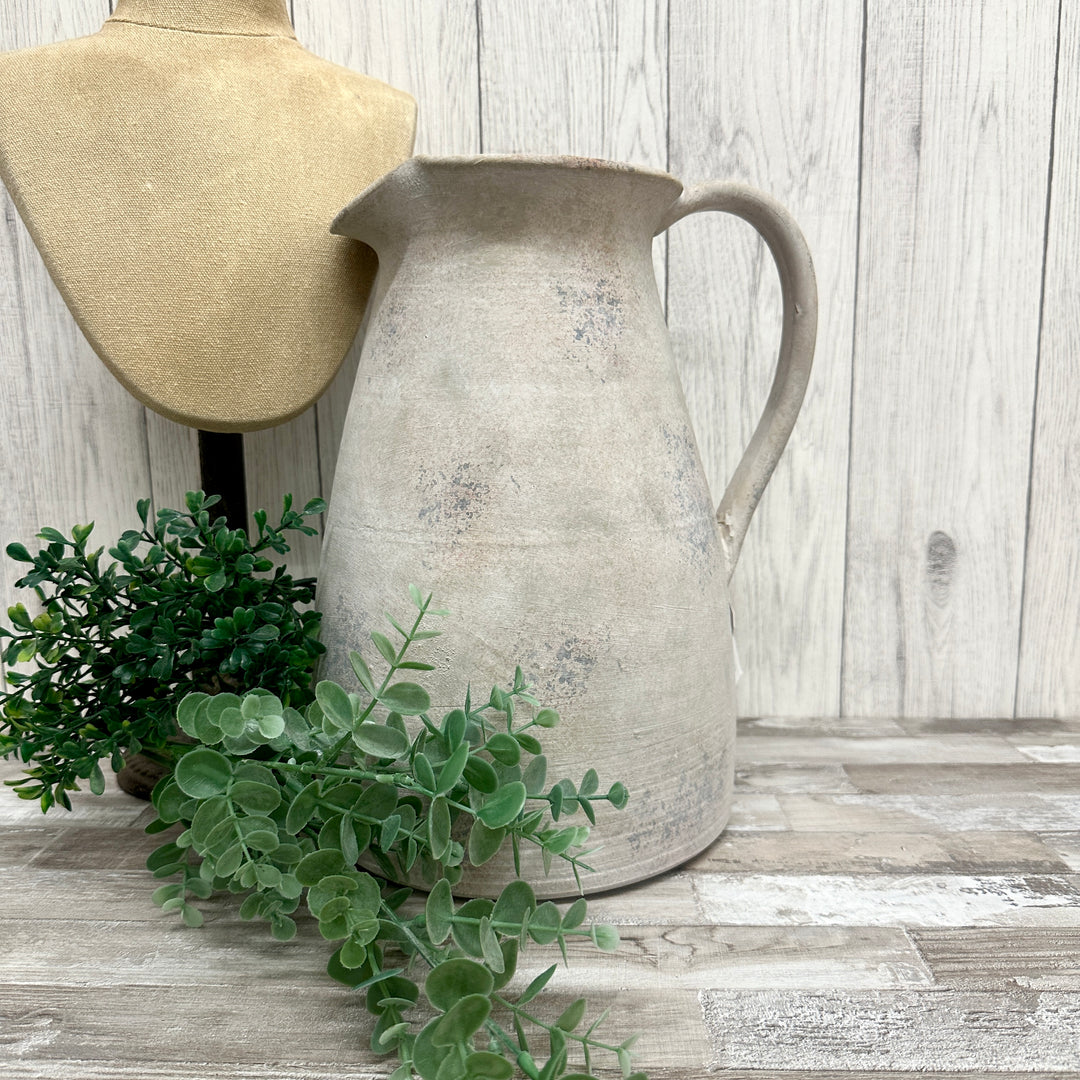 Rustic Finish Tall Vase With Decorative Handles -  Sugarplum Boutique