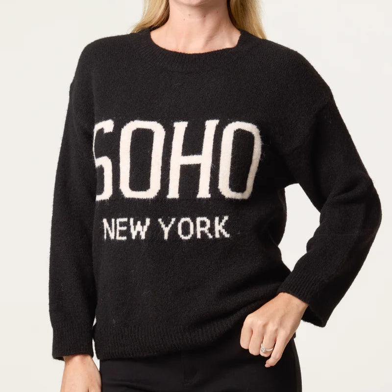 SOHO Black Jumper - Sugarplum Boutique