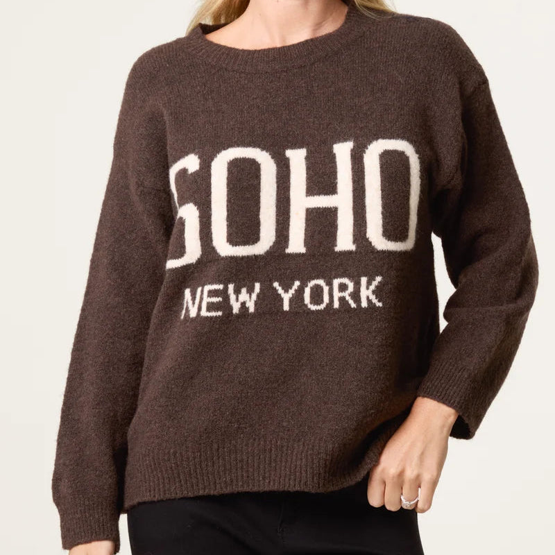 SOHO Chocolate Brown Jumper - Sugarplum Boutique