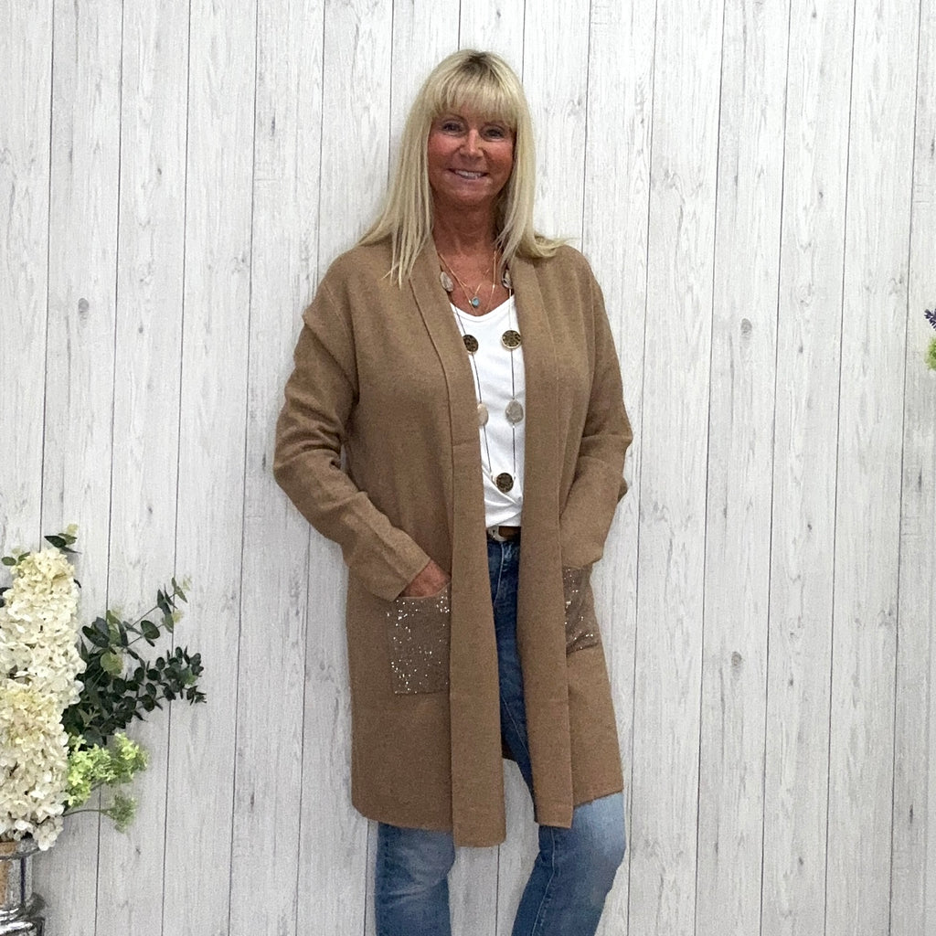 Long sleeve cardigan with pockets deals