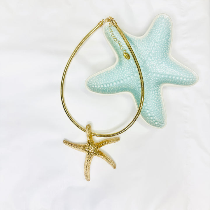 Sand Starfish Necklace Gold - Sugarplum Boutique