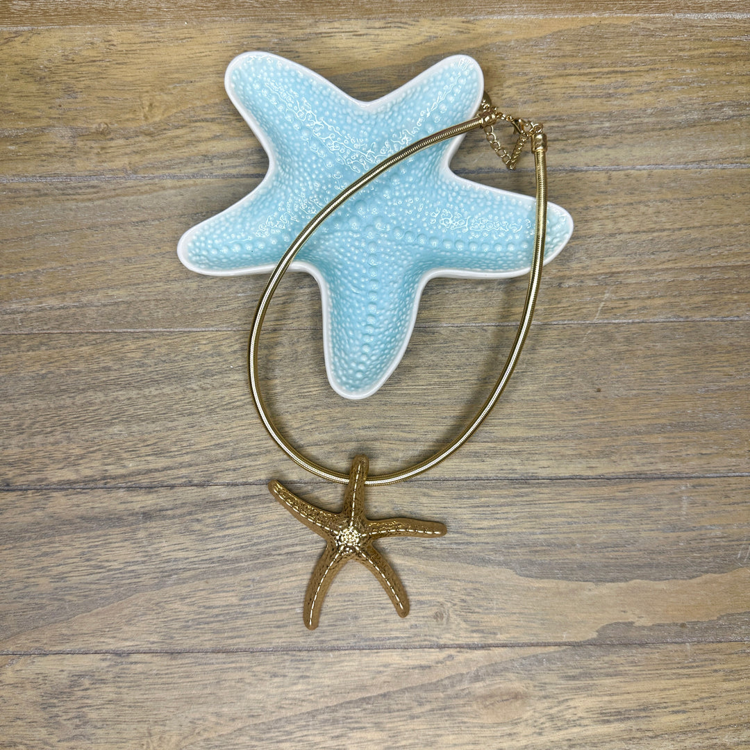 Sand Starfish Necklace Gold - Sugarplum Boutique