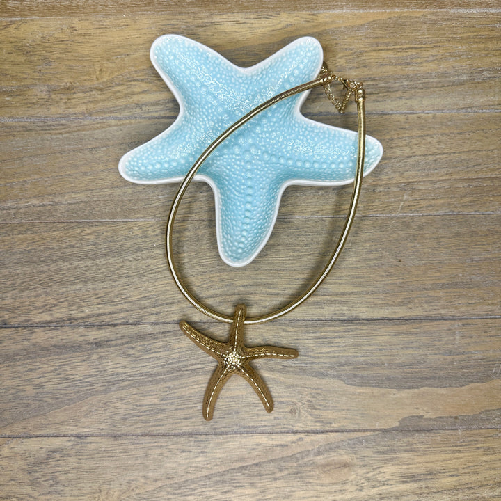 Sand Starfish Necklace Gold - Sugarplum Boutique