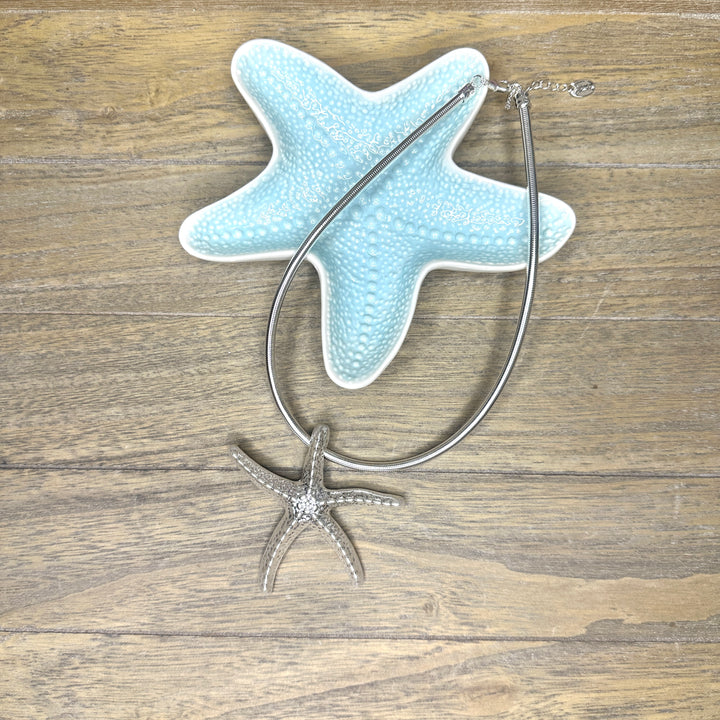 Sand Starfish Necklace Silver - Sugarplum Boutique