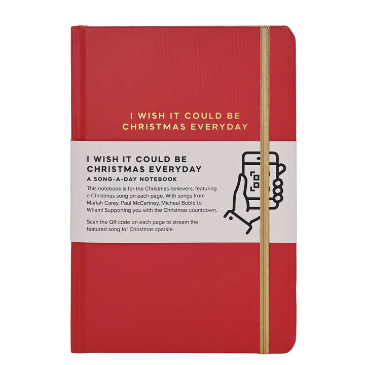 Say It With Songs A5 Hardback Notebook 96 Pages - I Wish It Could Be Christmas Everyday