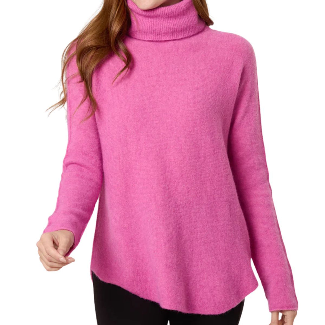 Scottie Roll Neck Soft Touch Jumper Bubblegum Pink - Sugarplum Boutique