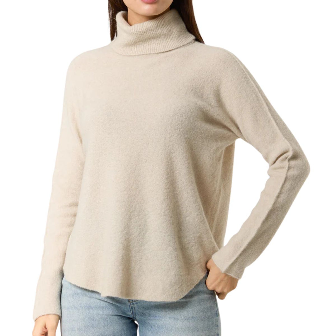 Scottie Roll Neck Soft Touch Jumper Stone- Sugarplum Boutique
