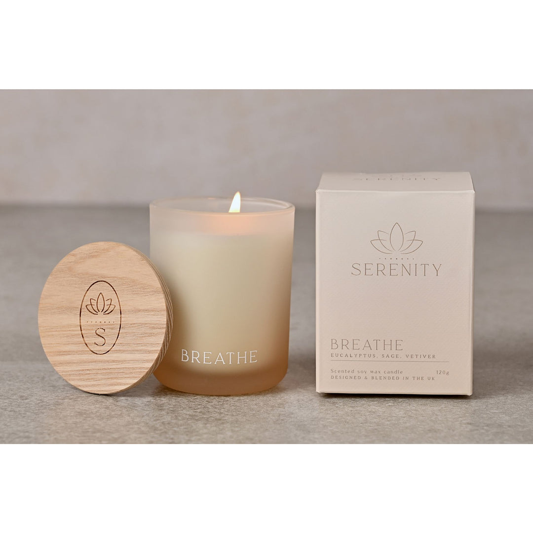 Serenity Breathe Candle Eucalyptus Sage & Vetiver - Sugarplum Boutique