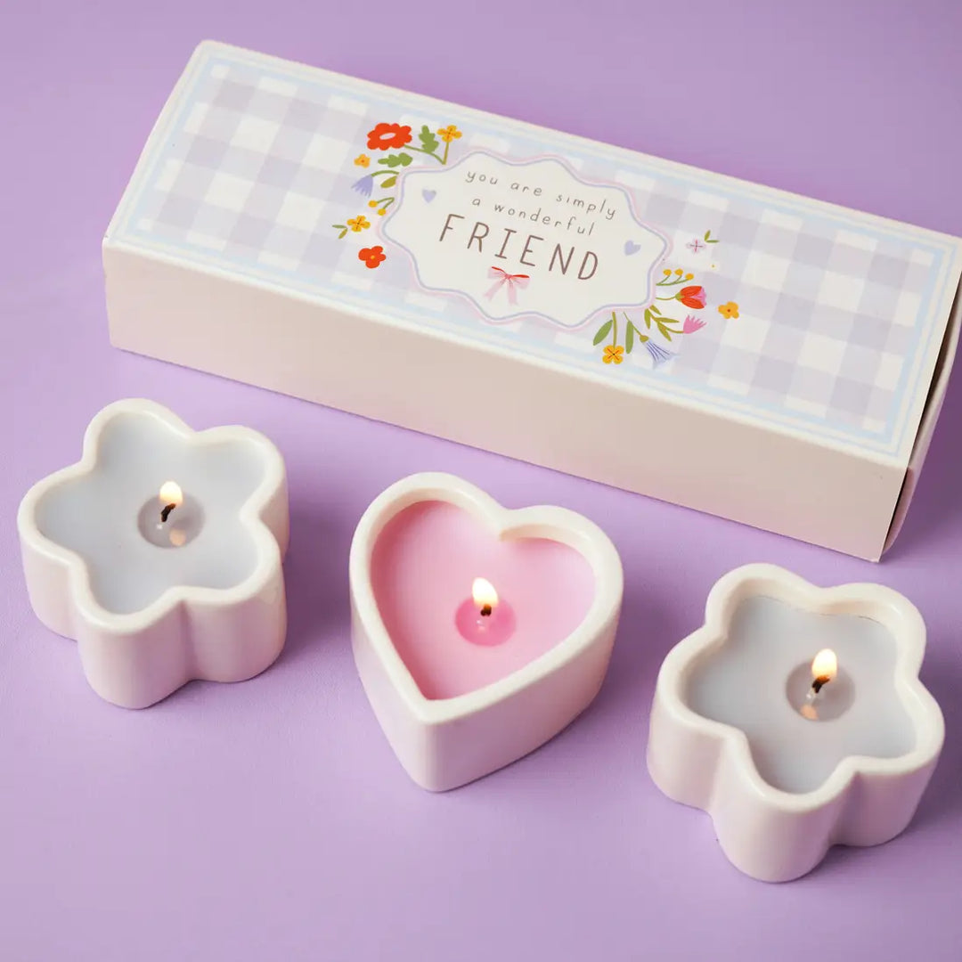 Set Of 3 Mini Candles - Wonderful Friend - Sugarplum Boutique