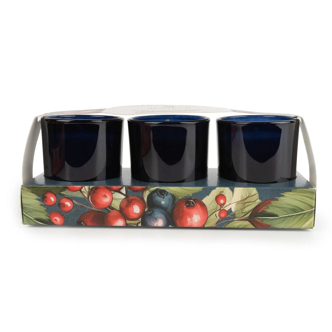 Set of 3 Votive Candles - Cranberry & Juniper - Sugarplum Boutique