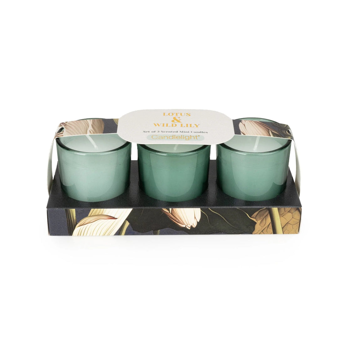 Set of 3 Votives - Lotus & Wild Lily -Sugarplum Boutique