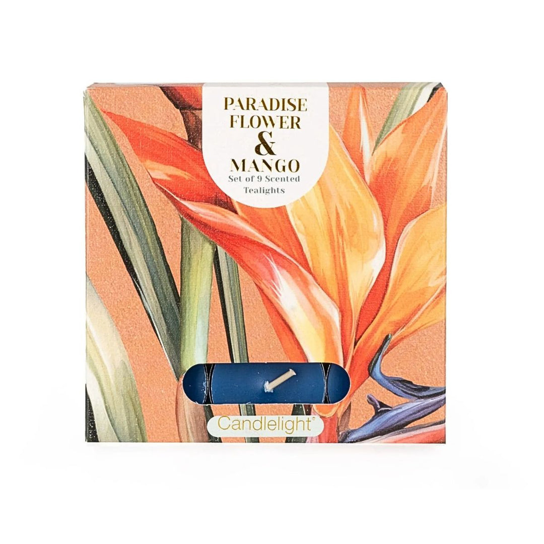 Set of 9 Scented Tealights - Paradise Flower & Mango - Sugarplum Boutique