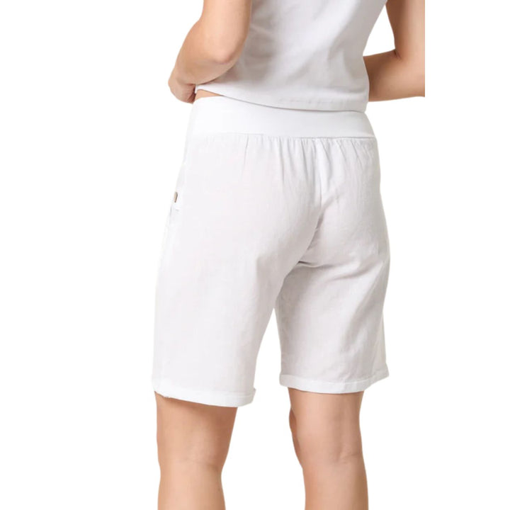 Shampnan Cotton Linen Blend Shorts White - Sugarplum Boutique
