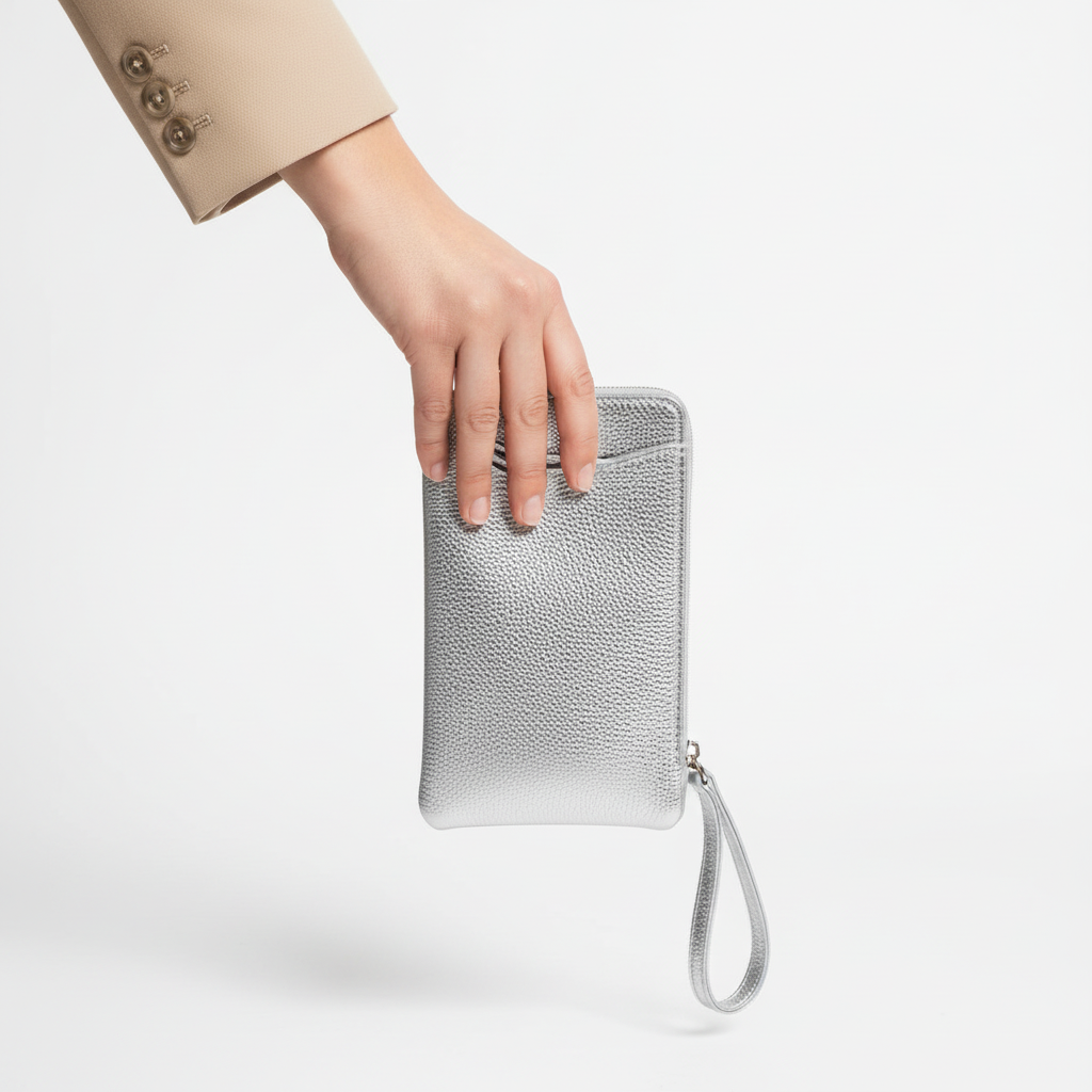 Sienna Silver Phone Purse Holder - Sugarplum Boutique