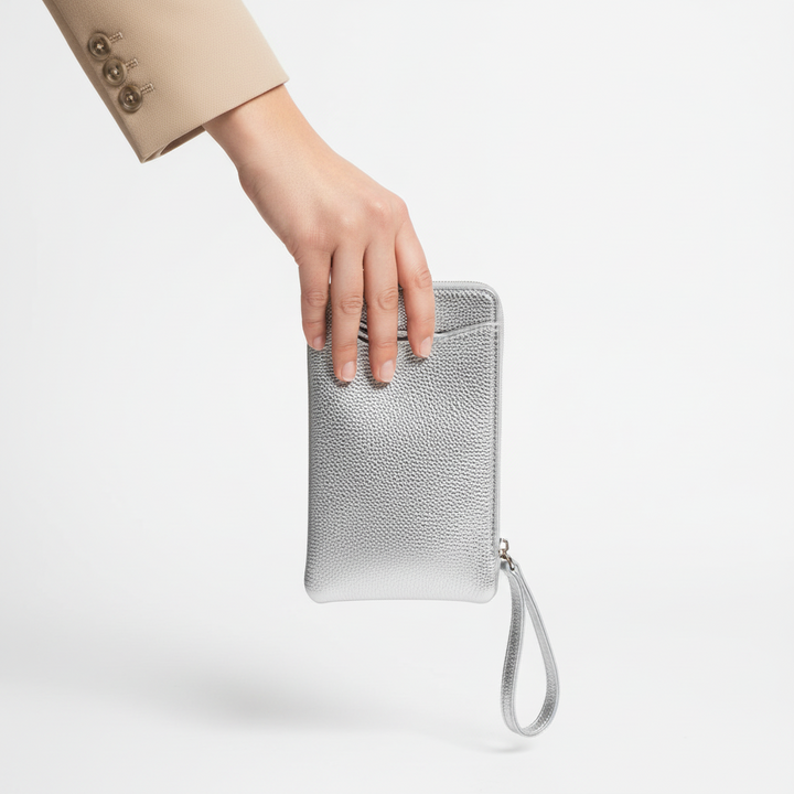 Sienna Silver Phone Purse Holder - Sugarplum Boutique